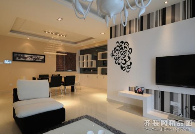 130平米普通户型现代简约家装装修图片设计-珠海齐装网装修效果图