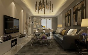 96平米普通户型现代简约家装装修图片设计-珠海齐装网装修效果图